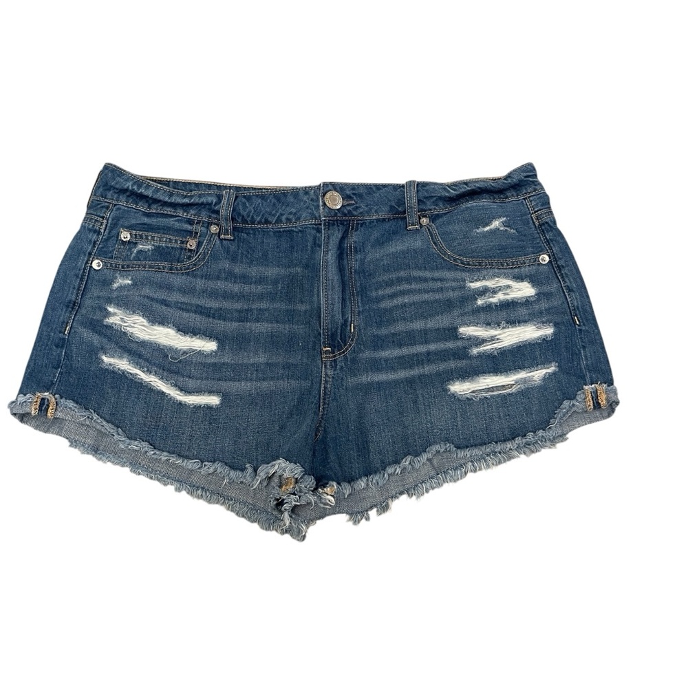 American Eagle Outfitters Tomgirl Shortie Frayed Hem Short Shorts Womens size 16